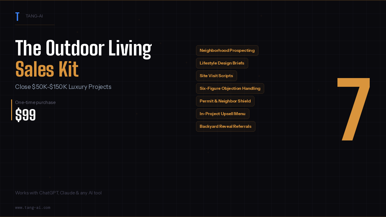 The Outdoor Living Sales Kit